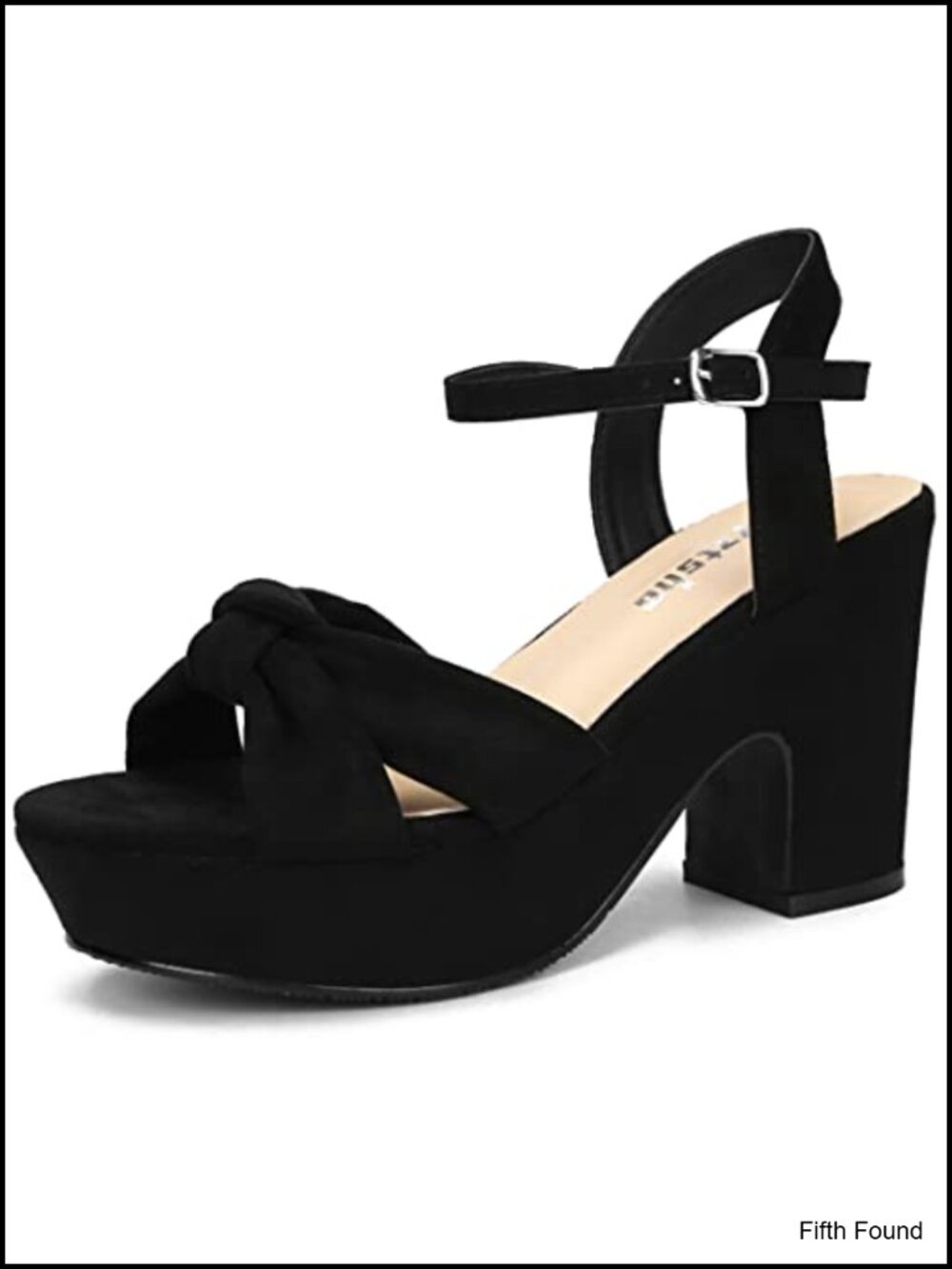 Suede Platform Heels Chunky Wedge Ankle Strap Sandals Women's